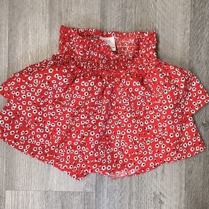 Girls red floral Zara skirt